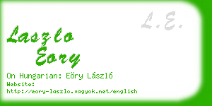 laszlo eory business card